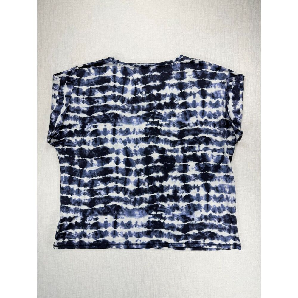 Chico's Tie Dye Short Sleeve Top Blue White Women's Size 3 / XL